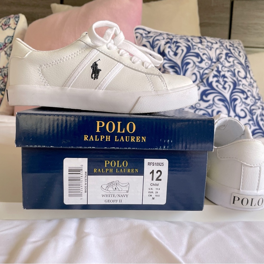 Boys white sneaker - barely worn.